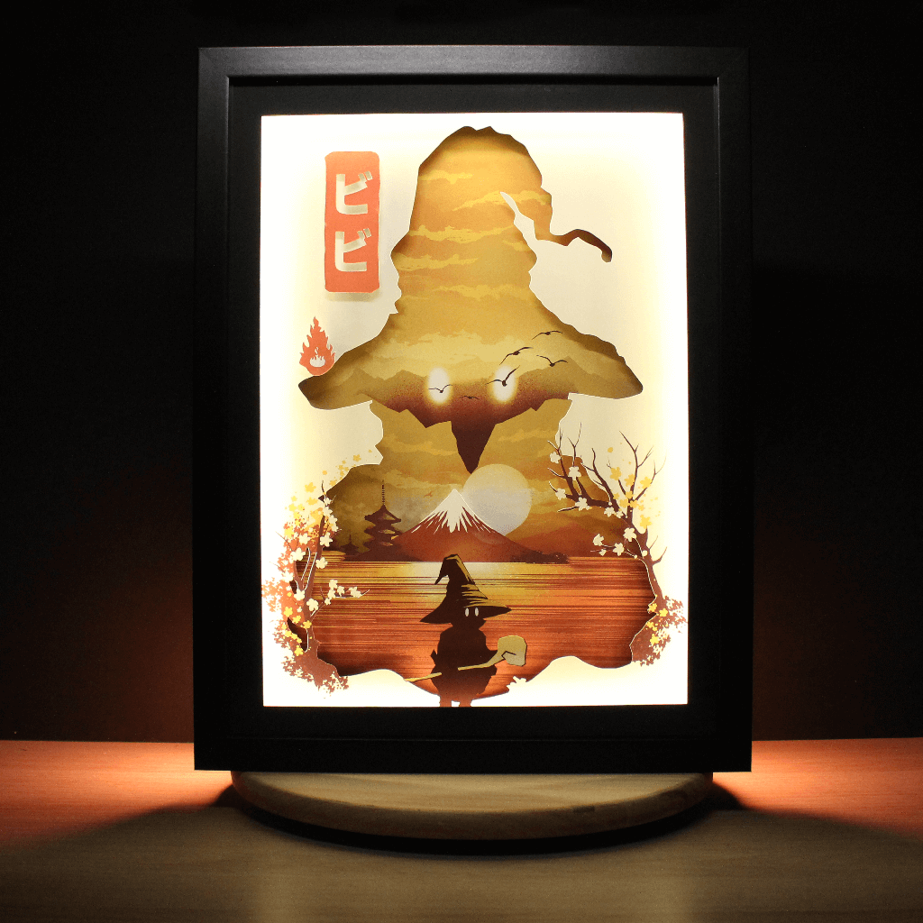 Dioramax - Cadre lumineux LED FF9 Vivi | Déco Gaming-room | Tableau lumineux | Affiche jeux vidéo | Idée cadeau gamer | Retro-gaming