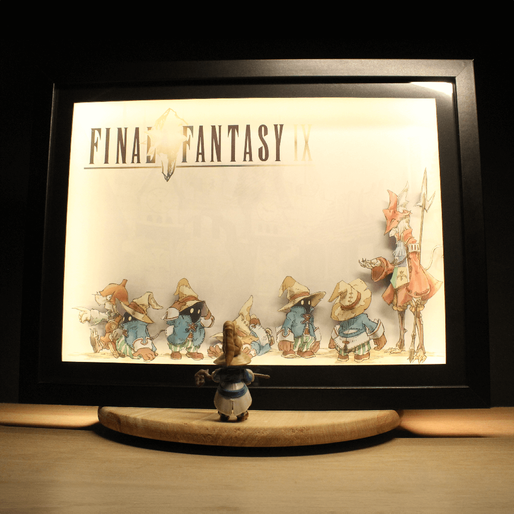 Dioramax - Cadre lumineux LED FF9 | Déco Gaming-room | Tableau lumineux | Affiche jeux vidéo | Idée cadeau gamer | Retro-gaming