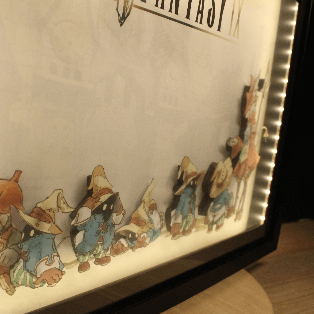 Dioramax - Cadre lumineux LED FF9 | Déco Gaming-room | Tableau lumineux | Affiche jeux vidéo | Idée cadeau gamer | Retro-gaming