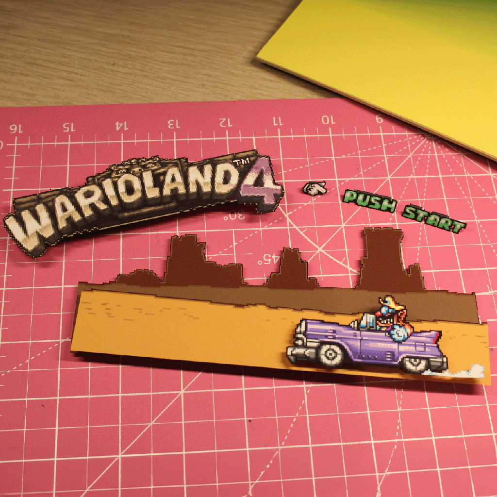 Dioramax - Cadre lumineux LED Warioland4| Déco Gaming-room | Tableau lumineux | Affiche jeux vidéo | Idée cadeau gamer | Retro-gaming