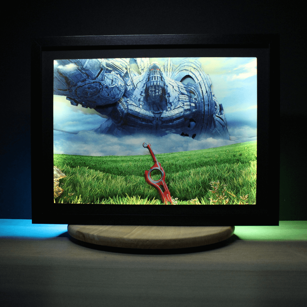 Dioramax - Cadre lumineux LED Xenoblade | Déco Gaming-room | Tableau lumineux | Affiche jeux vidéo | Idée cadeau gamer | Retro-gaming