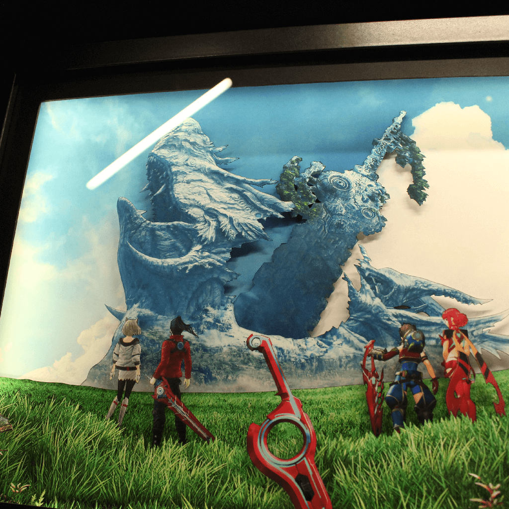 Dioramax - Cadre lumineux LED Xenoblade 2 | Déco Gaming-room | Tableau lumineux | Affiche jeux vidéo | Idée cadeau gamer | Retro-gaming