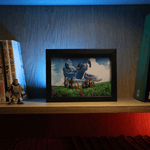 Xenoblade diorama, xenoblade déco geek, cadre lumineux enoblade