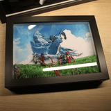 Xenoblade diorama, xenoblade déco geek, cadre lumineux enoblade