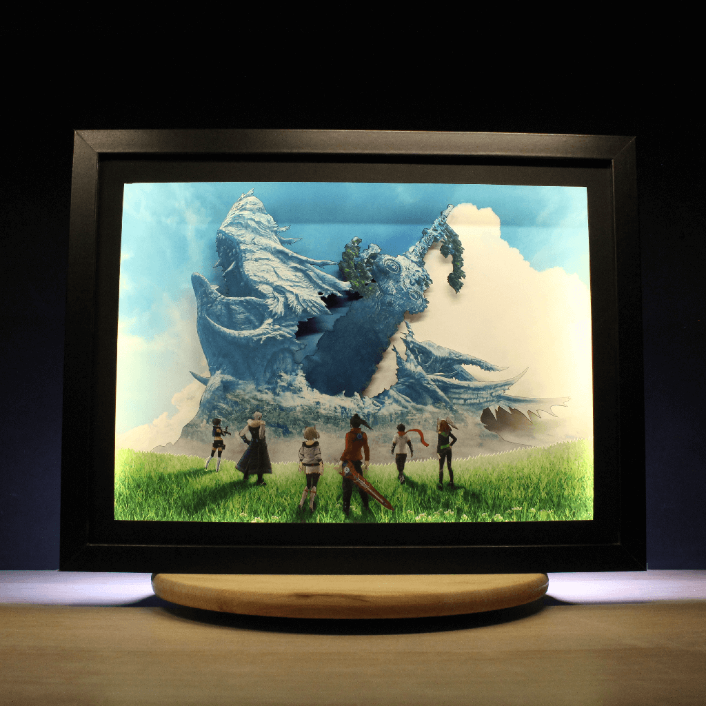 Dioramax - Cadre lumineux LED Xenoblade 3 | Déco Gaming-room | Tableau lumineux | Affiche jeux vidéo | Idée cadeau gamer | Retro-gaming