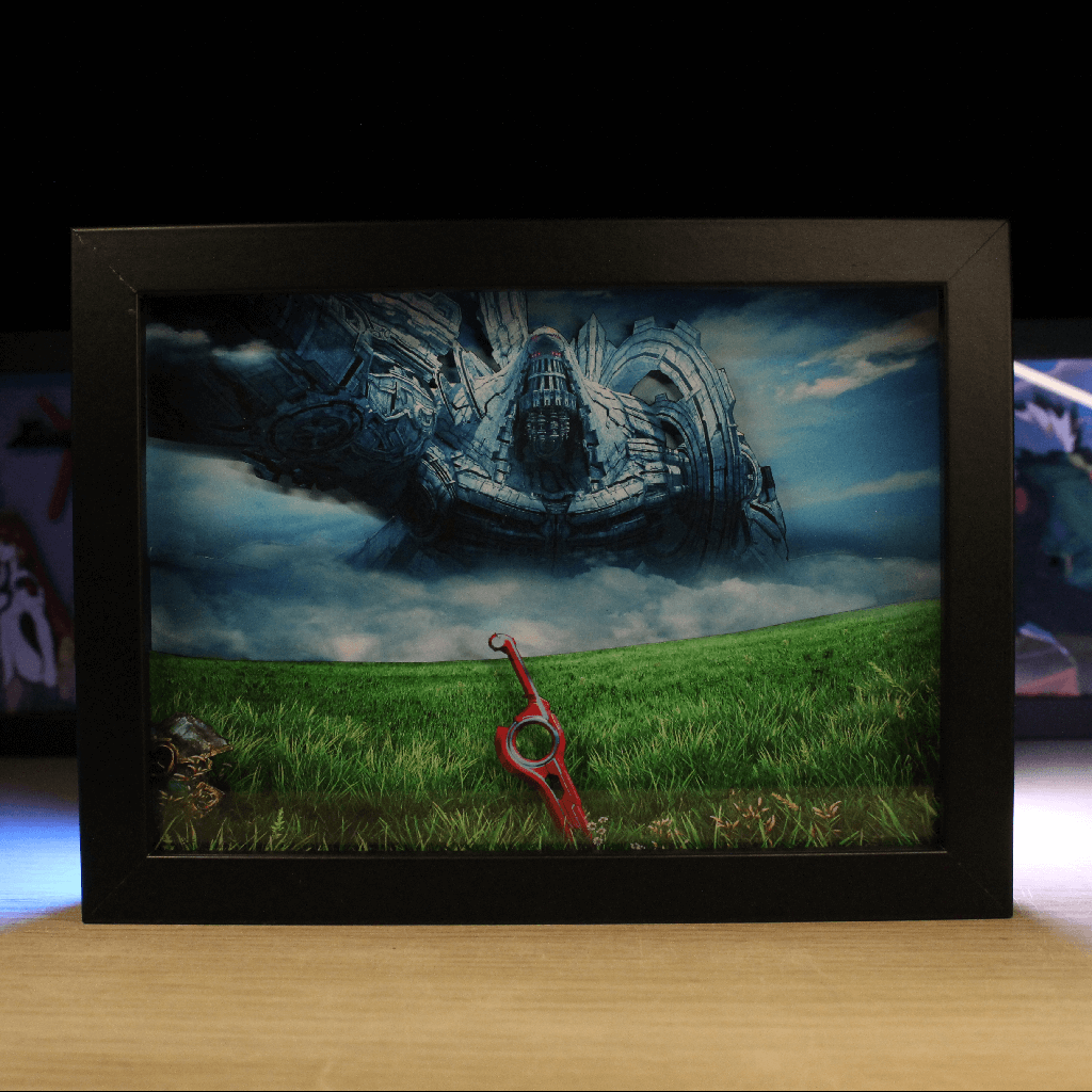 Dioramax - Cadre lumineux LED Xenoblade | Déco Gaming-room | Tableau lumineux | Affiche jeux vidéo | Idée cadeau gamer | Retro-gaming