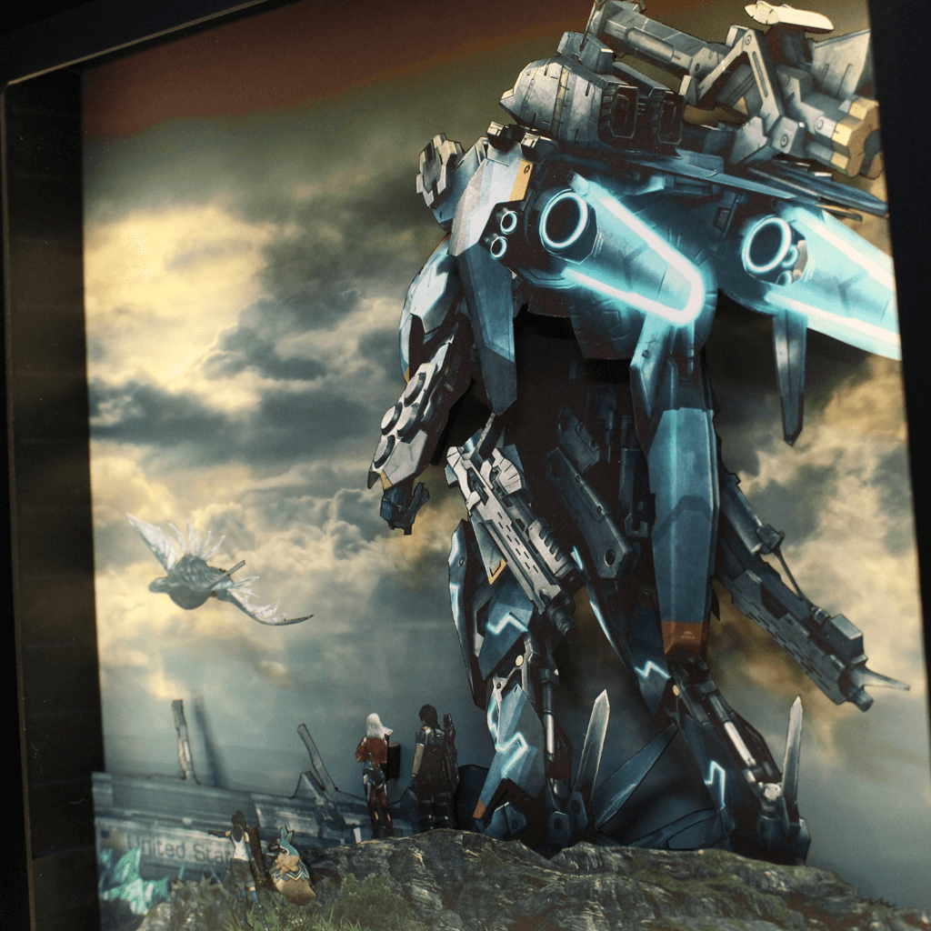 Dioramax - Cadre lumineux LED Xenoblade X | Déco Gaming-room | Tableau lumineux | Affiche jeux vidéo | Idée cadeau gamer | Retro-gaming
