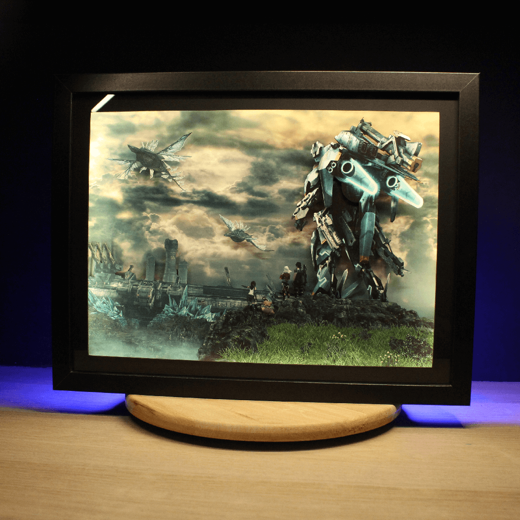 Dioramax - Cadre lumineux LED Xenoblade X | Déco Gaming-room | Tableau lumineux | Affiche jeux vidéo | Idée cadeau gamer | Retro-gaming