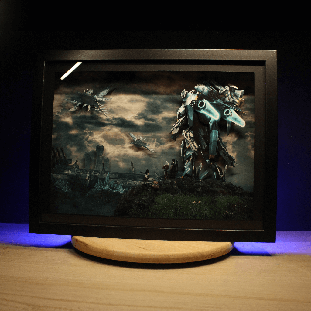 Dioramax - Cadre lumineux LED Xenoblade X | Déco Gaming-room | Tableau lumineux | Affiche jeux vidéo | Idée cadeau gamer | Retro-gaming