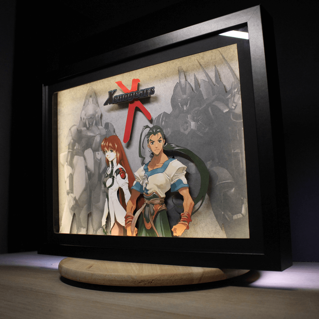 Dioramax - Cadre lumineux LED Xenogears | Déco Gaming-room | Tableau lumineux | Affiche jeux vidéo | Idée cadeau gamer | Retro-gaming