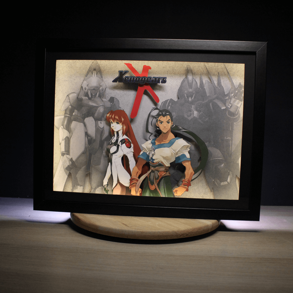 Dioramax - Cadre lumineux LED Xenogears | Déco Gaming-room | Tableau lumineux | Affiche jeux vidéo | Idée cadeau gamer | Retro-gaming