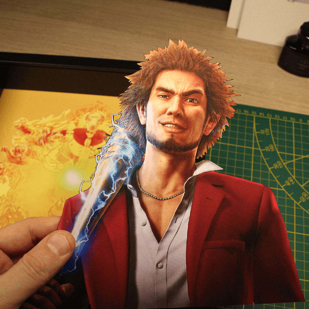 Dioramax - Cadre lumineux LED Yakuza 7 | Déco Gaming-room | Tableau lumineux | Affiche jeux vidéo | Idée cadeau gamer | Retro-gaming