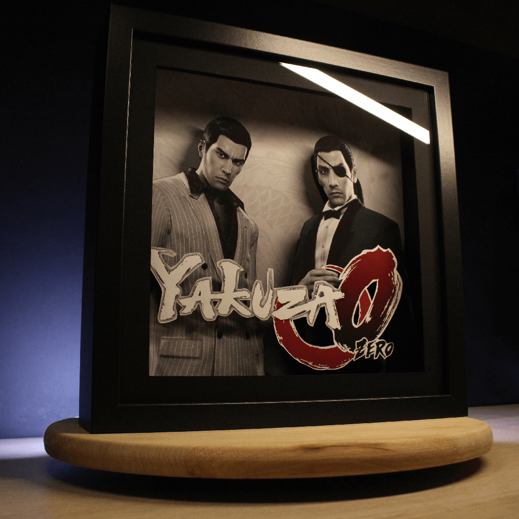 Dioramax - Cadre lumineux LED Yakuza 0 | Déco Gaming-room | Tableau lumineux | Affiche jeux vidéo | Idée cadeau gamer | Retro-gaming