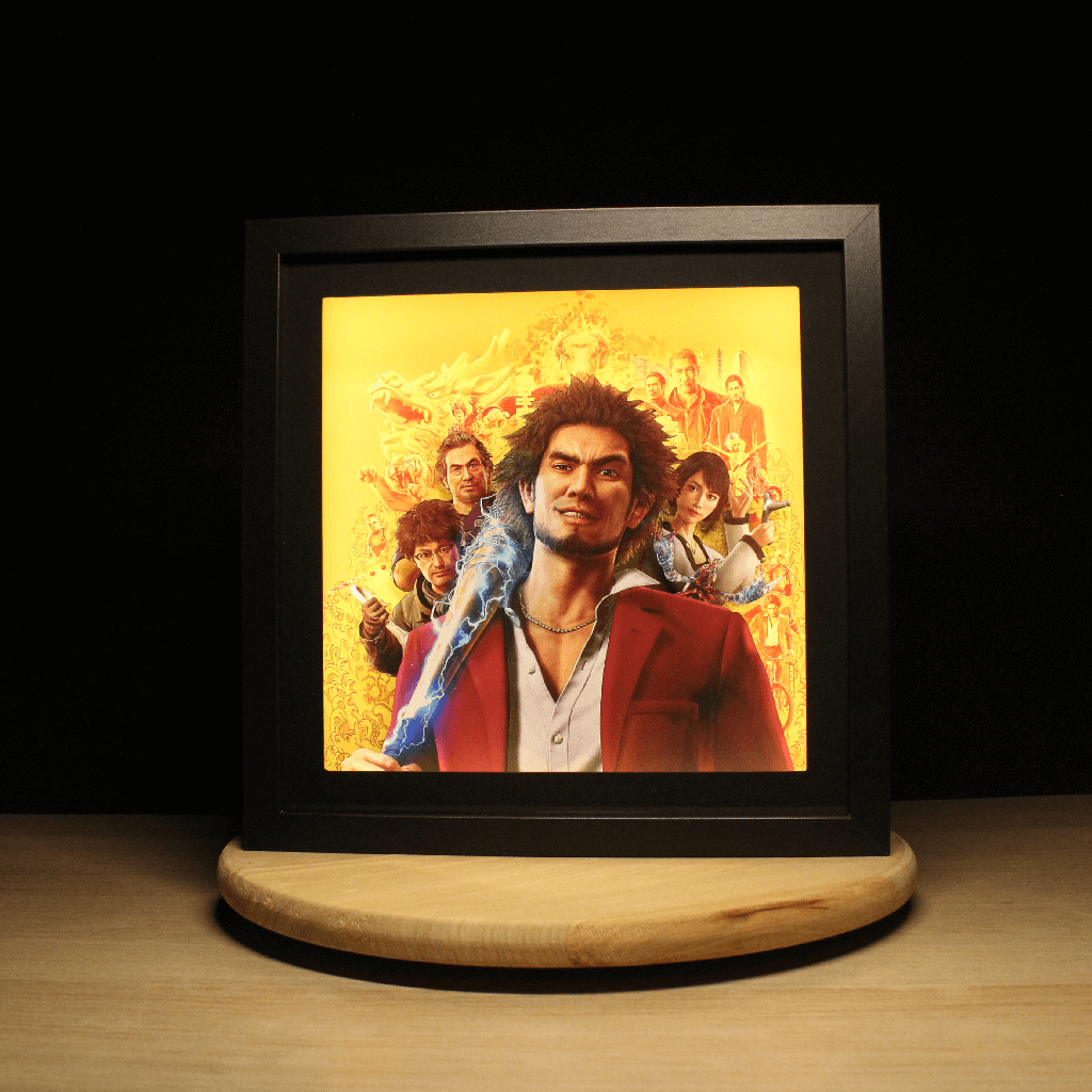 Dioramax - Cadre lumineux LED Yakuza 7 | Déco Gaming-room | Tableau lumineux | Affiche jeux vidéo | Idée cadeau gamer | Retro-gaming
