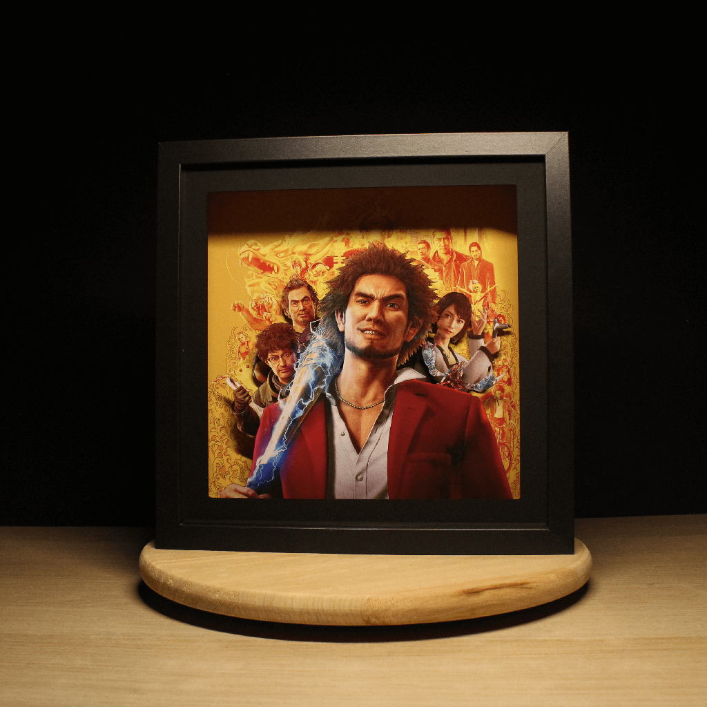 Dioramax - Cadre lumineux LED Yakuza 7 | Déco Gaming-room | Tableau lumineux | Affiche jeux vidéo | Idée cadeau gamer | Retro-gaming