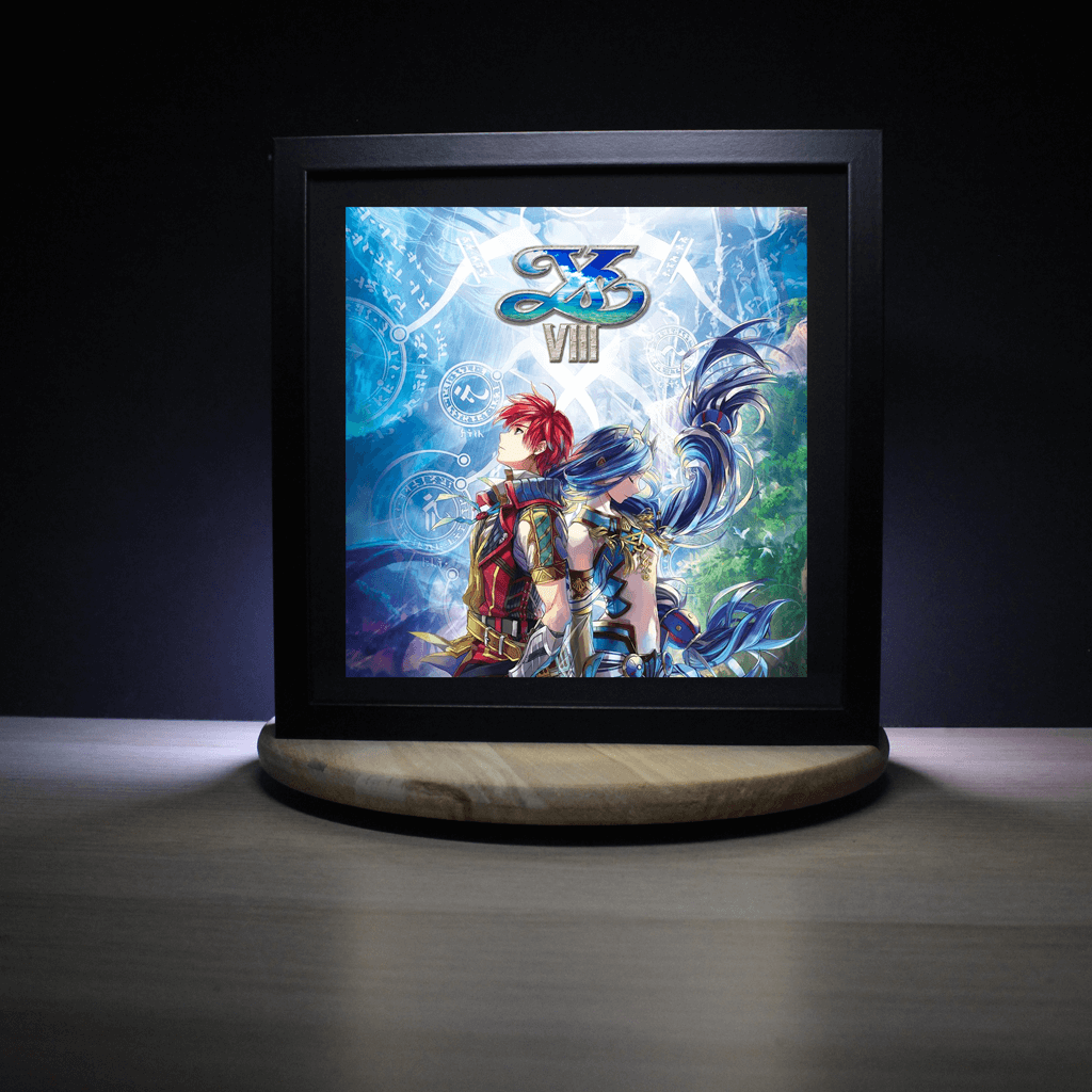 Dioramax - Cadre lumineux LED Ys 8 | Déco Gaming-room | Tableau lumineux | Affiche jeux vidéo | Idée cadeau gamer | Retro-gaming