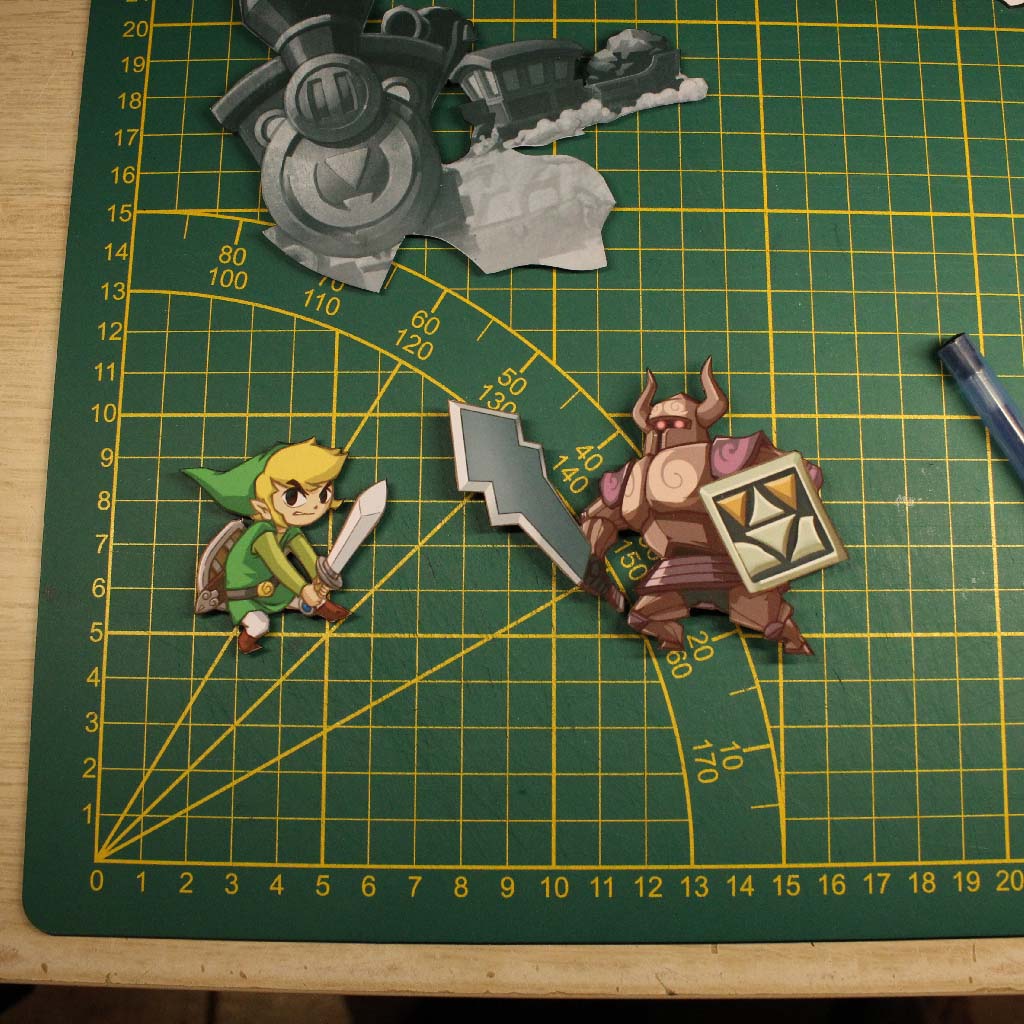Dioramax - Cadre lumineux LED Zelda Spirits Tracks | Déco Gaming-room | Tableau lumineux | Affiche jeux vidéo | Idée cadeau gamer | Retro-gaming