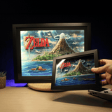Dioramax - Cadre lumineux LED Zelda Link's awakening | Déco Gaming-room | Tableau lumineux | Affiche jeux vidéo | Idée cadeau gamer | Retro-gaming
