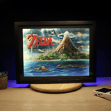 Dioramax - Cadre lumineux LED Zelda Link's awakening | Déco Gaming-room | Tableau lumineux | Affiche jeux vidéo | Idée cadeau gamer | Retro-gaming