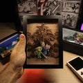 Dioramax - Cadre lumineux LED Zelda phantom hourglass | Déco Gaming-room | Tableau lumineux | Affiche jeux vidéo | Idée cadeau gamer | Retro-gaming