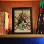 Dioramax - Cadre lumineux LED Zelda phantom hourglass | Déco Gaming-room | Tableau lumineux | Affiche jeux vidéo | Idée cadeau gamer | Retro-gaming