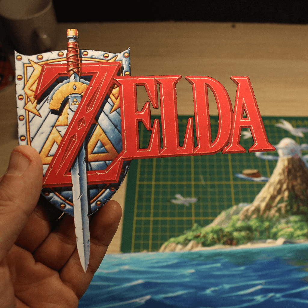 Dioramax - Cadre lumineux LED Zelda Link's awakening | Déco Gaming-room | Tableau lumineux | Affiche jeux vidéo | Idée cadeau gamer | Retro-gaming
