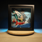 Dioramax - Cadre lumineux LED Zelda Windwaker | Déco Gaming-room | Tableau lumineux | Affiche jeux vidéo | Idée cadeau gamer | Retro-gaming