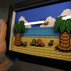 Dioramax - Cadre lumineux LED Zelda Link's awakening | Déco Gaming-room | Tableau lumineux | Affiche jeux vidéo | Idée cadeau gamer | Retro-gaming