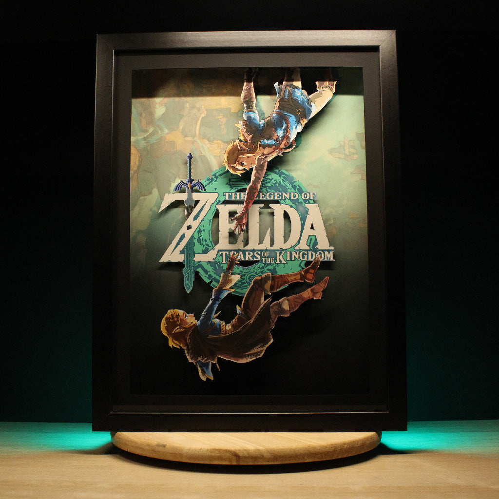 Dioramax - Cadre lumineux LED Zelda TOTK | Déco Gaming-room | Tableau lumineux | Affiche jeux vidéo | Idée cadeau gamer | Retro-gaming