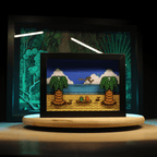 Dioramax - Cadre lumineux LED Zelda Link's awakening | Déco Gaming-room | Tableau lumineux | Affiche jeux vidéo | Idée cadeau gamer | Retro-gaming