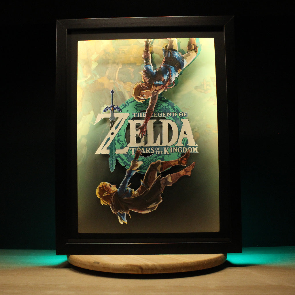 Dioramax - Cadre lumineux LED Zelda TOTK | Déco Gaming-room | Tableau lumineux | Affiche jeux vidéo | Idée cadeau gamer | Retro-gaming