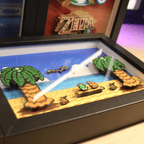 Dioramax - Cadre lumineux LED Zelda Link's awakening | Déco Gaming-room | Tableau lumineux | Affiche jeux vidéo | Idée cadeau gamer | Retro-gaming