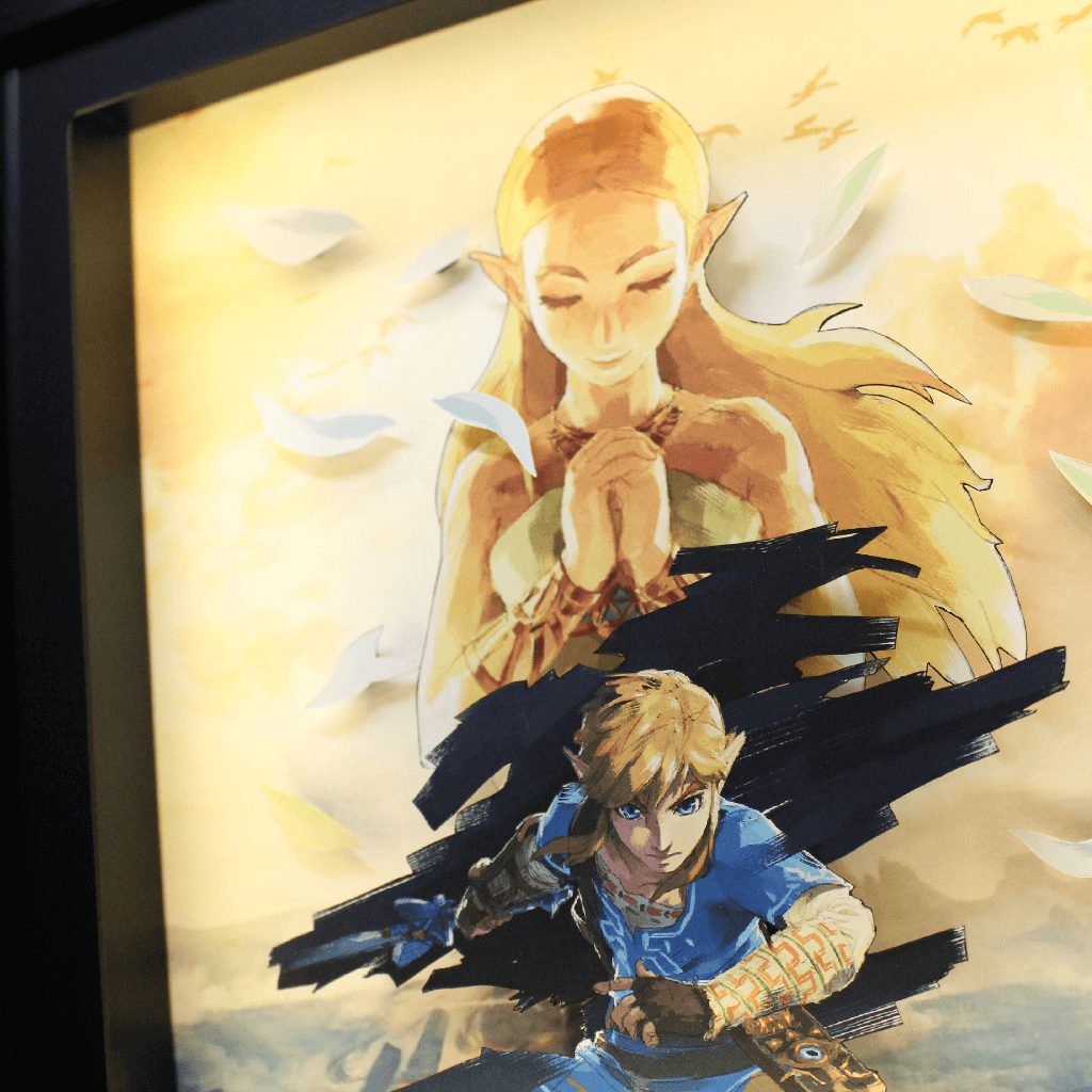 Dioramax - Cadre lumineux LED Zelda BOTW | Déco Gaming-room | Tableau lumineux | Affiche jeux vidéo | Idée cadeau gamer | Retro-gaming