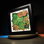 Dioramax - Cadre lumineux LED Zelda 3 Map | Déco Gaming-room | Tableau lumineux | Affiche jeux vidéo | Idée cadeau gamer | Retro-gaming