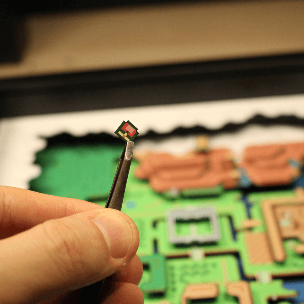 Dioramax - Cadre lumineux LED Zelda 3 Map | Déco Gaming-room | Tableau lumineux | Affiche jeux vidéo | Idée cadeau gamer | Retro-gaming