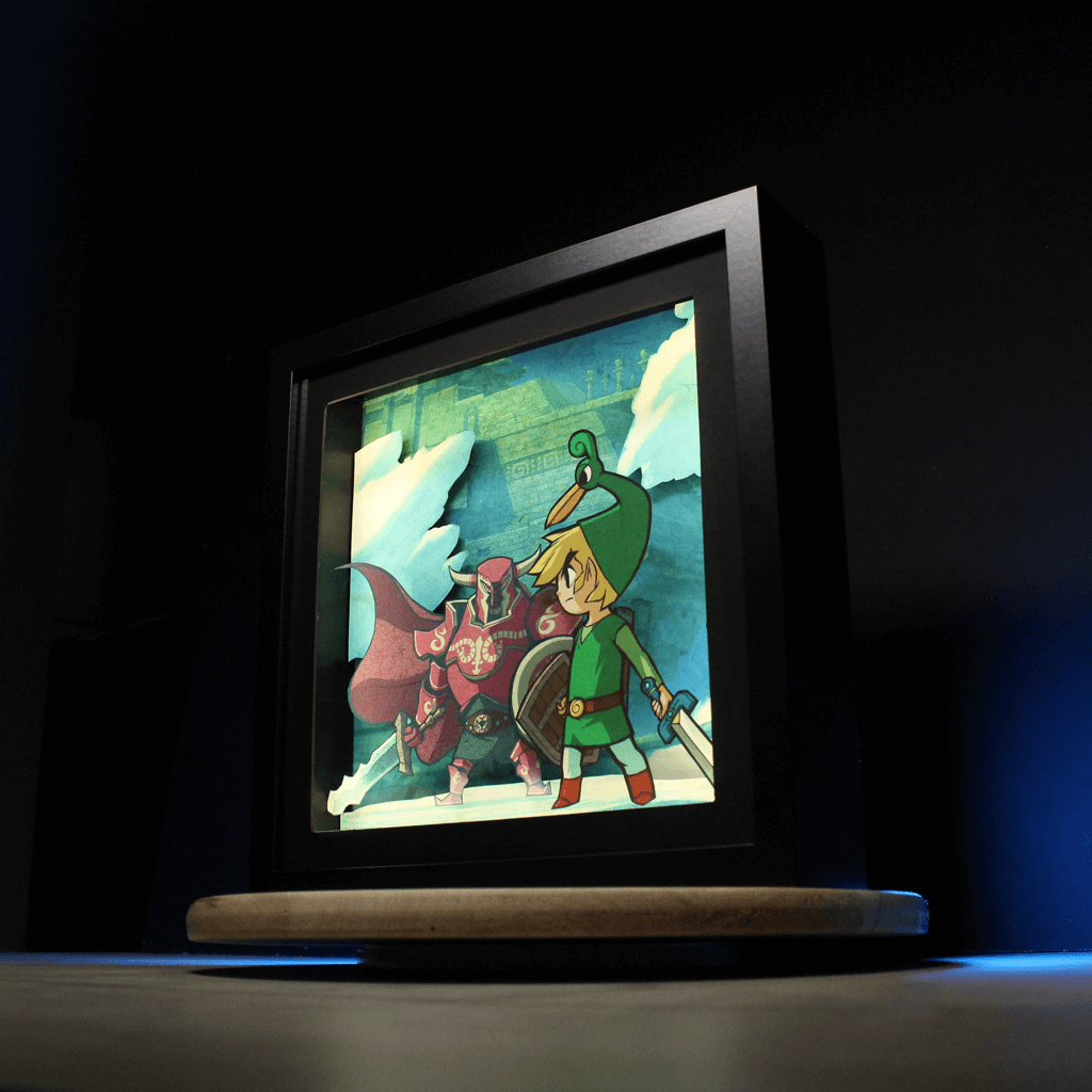 Dioramax - Cadre lumineux LED Zelda Minish Cap | Déco Gaming-room | Tableau lumineux | Affiche jeux vidéo | Idée cadeau gamer | Retro-gaming