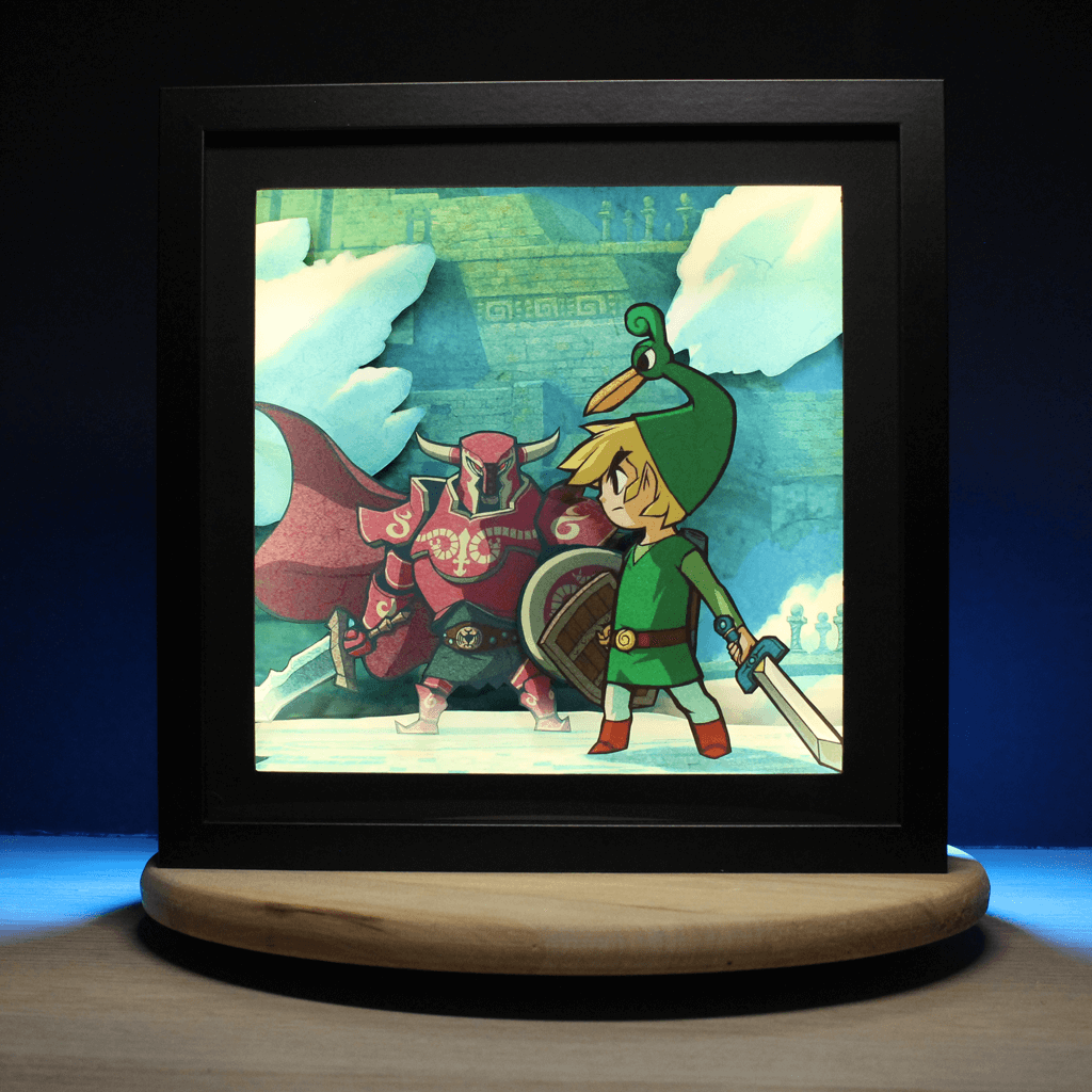 Dioramax - Cadre lumineux LED Zelda Minish Cap | Déco Gaming-room | Tableau lumineux | Affiche jeux vidéo | Idée cadeau gamer | Retro-gaming