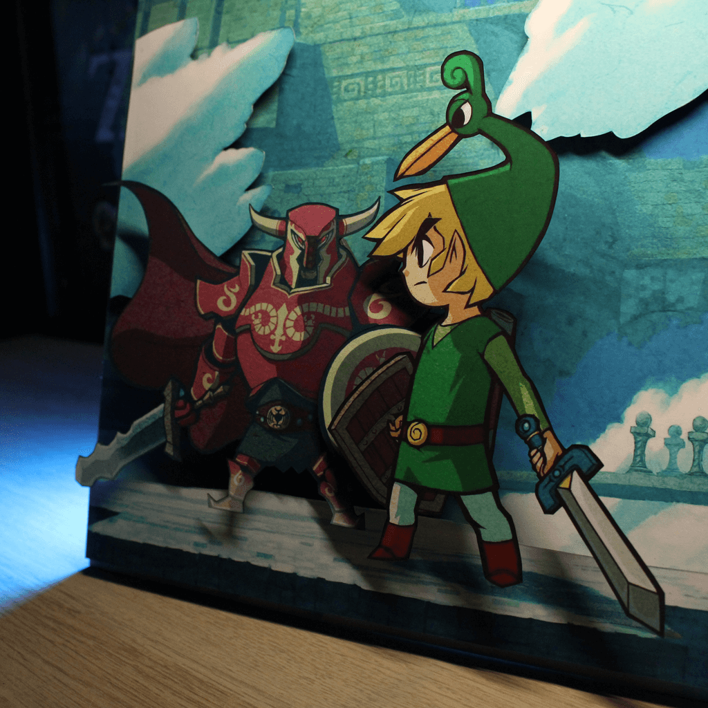 Dioramax - Cadre lumineux LED Zelda Minish Cap | Déco Gaming-room | Tableau lumineux | Affiche jeux vidéo | Idée cadeau gamer | Retro-gaming