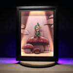 Diorama Zelda MinishCap, cadre lumineux, déco gaming room