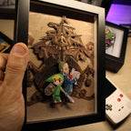 Dioramax - Cadre lumineux LED Zelda phantom hourglass | Déco Gaming-room | Tableau lumineux | Affiche jeux vidéo | Idée cadeau gamer | Retro-gaming