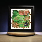 Dioramax - Cadre lumineux LED Zelda 3 Map | Déco Gaming-room | Tableau lumineux | Affiche jeux vidéo | Idée cadeau gamer | Retro-gaming