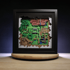 Dioramax - Cadre lumineux LED Zelda 3 Map | Déco Gaming-room | Tableau lumineux | Affiche jeux vidéo | Idée cadeau gamer | Retro-gaming