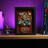 Zelda seasons cadre lumineux, diorama zelda seasons, zelda seasons déco geek