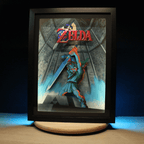 Dioramax - Cadre lumineux LED Zelda Ocarina | Déco Gaming-room | Tableau lumineux | Affiche jeux vidéo | Idée cadeau gamer | Retro-gaming