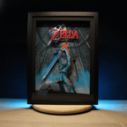 Dioramax - Cadre lumineux LED Zelda Ocarina | Déco Gaming-room | Tableau lumineux | Affiche jeux vidéo | Idée cadeau gamer | Retro-gaming