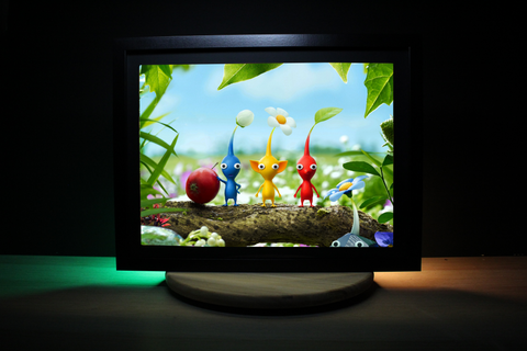 Diorama Pikmin, déco gaming room, cadre lumineux