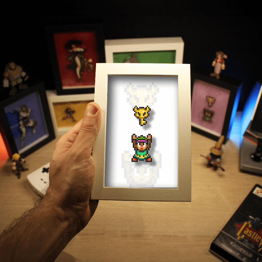 Dioramax - Cadre lumineux LED Zelda | Déco Gaming-room | Tableau lumineux | Affiche jeux vidéo | Idée cadeau gamer | Retro-gaming