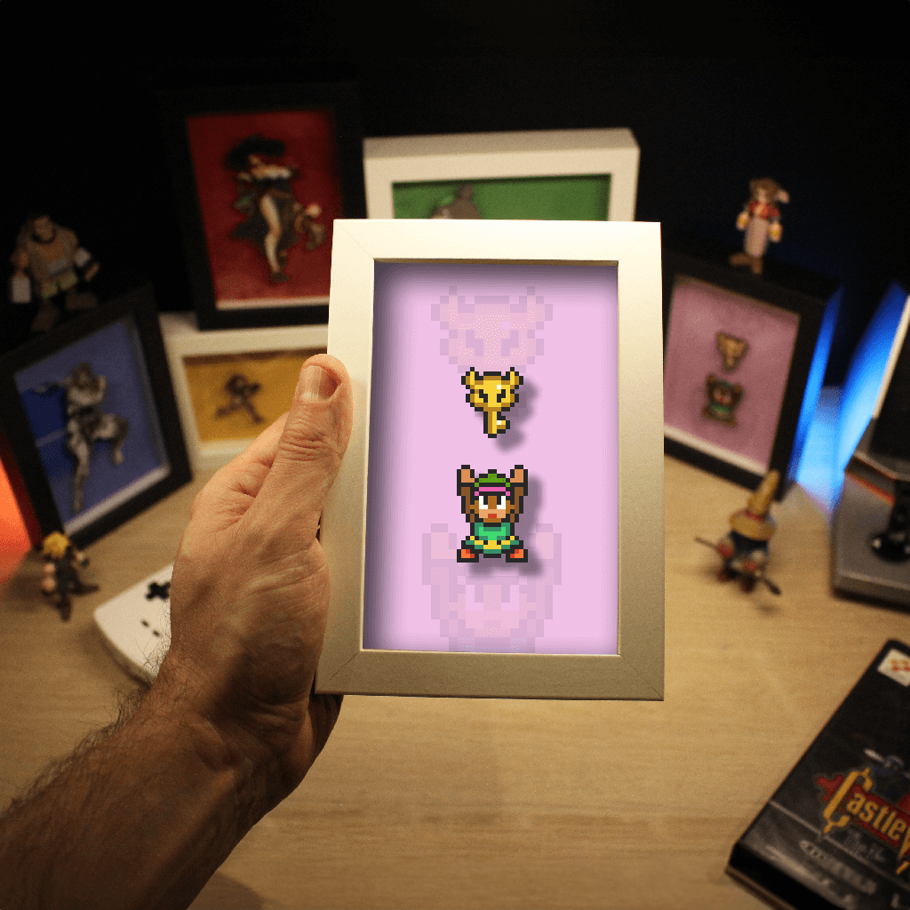 Dioramax - Cadre lumineux LED Zelda | Déco Gaming-room | Tableau lumineux | Affiche jeux vidéo | Idée cadeau gamer | Retro-gaming