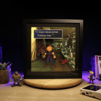 Dioramax - Cadre lumineux LED ff7| Déco Gaming-room | Tableau lumineux | Affiche jeux vidéo | Idée cadeau gamer | Retro-gaming
