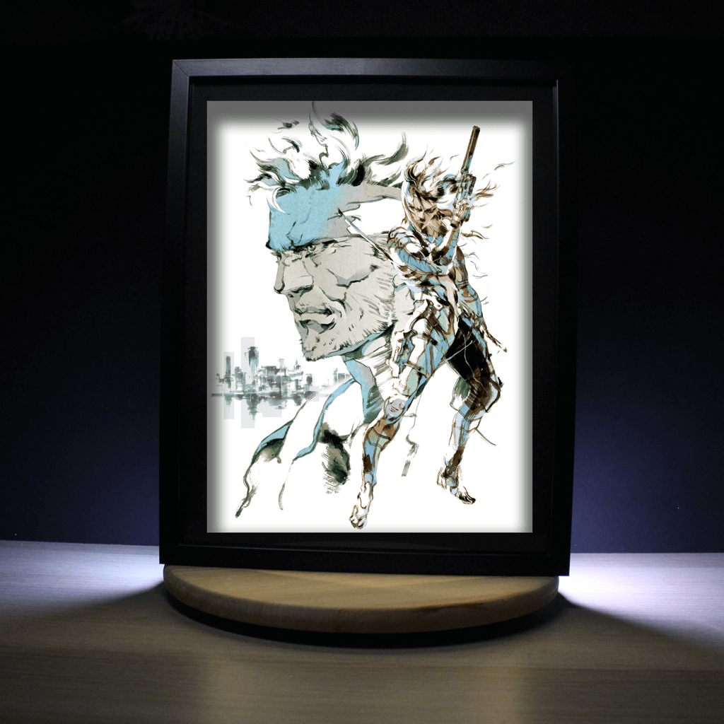 Dioramax - Cadre lumineux LED MGS2 | Déco Gaming-room | Tableau lumineux | Affiche jeux vidéo | Idée cadeau gamer | Retro-gaming